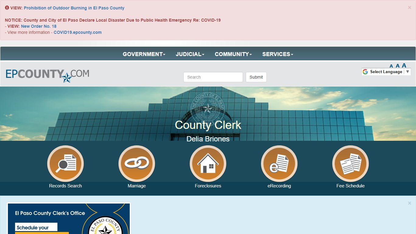 County of El Paso Texas - County Clerk - El Paso County, Texas